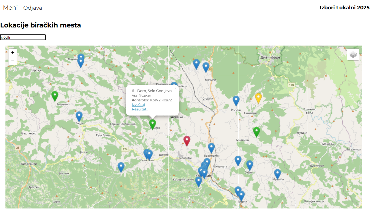 Mapa biračkih mesta